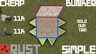 Rust Base Design  Cheap and Easy 2x2 Rust Bunker Base Design [upl. by Devora]