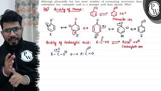 Although phenoxide ion has more number of resonating structures tha [upl. by Algy955]