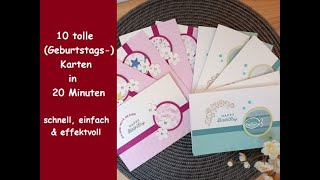 10 tolle Geburtstags Karten infast 20 Minuten  Runde Sache  einfach amp schnell  Stampin´ Up® [upl. by Nollat747]