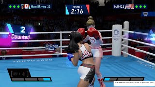 OLYMPIC GAMES TOKYO boxing Momiji first TKO [upl. by Ayerf]