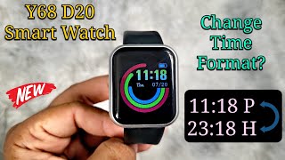 Y68 D20 FitPro Smartwatch  How To Change The Time Format  24 Hours ↔️ 12 Hours [upl. by Anuat]