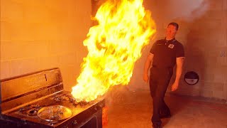 How to Safely Put Out a Kitchen Fire [upl. by Vallo]