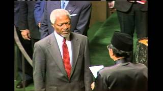 Kofi Annan Ghana is appointed as the seventh SecretaryGeneral of the United Nations [upl. by Ofori]