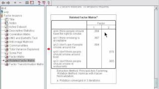 Survey research amp design in psychology  Tutorial 3  Exploratory factor analysis smoking results 2 [upl. by Nefen837]