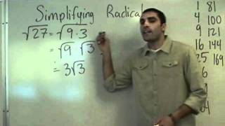 Algebra  Simplifying Radicals [upl. by Edette]