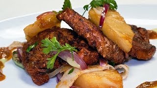 Receta de Filete de Puerco con Salsa de Piña Asada Picante [upl. by Market234]