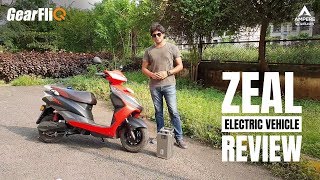 Ampere Zeal Electric Scooter Review in Hindi by GearFliq [upl. by Naawaj]