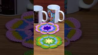 Crochet super easy coaster diy craft crochetpattern [upl. by Britni]