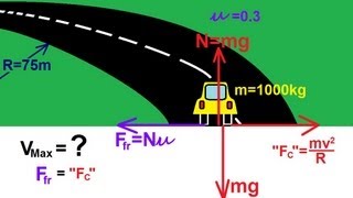 Physics 6 Newtons Second Law and Circular Motion 4 of 10 Going Around a Curved Road [upl. by Elleunamme]