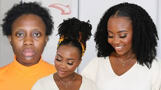 Hair Transformation NO Wig NO Crochet  4c Hairstyle On Short Natural Hair  clip ins [upl. by Ruvolo534]