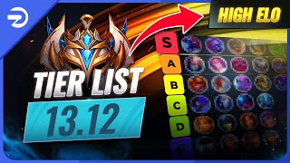 PATCH 1312 HIGH ELO TIER LIST  League of Legends Season 13 [upl. by Enihsnus]