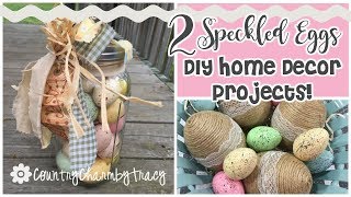 2 Speckled Eggs Projects  Thrift Store DIY  How to Paint Speckled Eggs [upl. by Thirion]