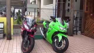 女性ライダー ツインズ 2014 Ninja250 ニンジャ250 Kawasaki Ninja250SL Ninja250R カワサキ・ニンジャ250 ニンジャ250R Ninja RR [upl. by Innek406]