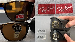 Fake vs Real Ray Ban New Wayfarer Sunglasses [upl. by Elleryt682]