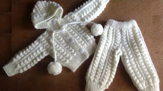 Белый костюмчик для новорожденного knitted suit for newborn baby [upl. by Yorztif]