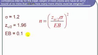 Finding the Sample Size for a Confidence Interval for a Mean [upl. by Sinnylg423]