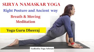 Surya Namaskar  Mantra Breath amp Moving Meditation  Sun Salutation in Hatha Yoga [upl. by Rivalee489]