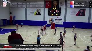 Okul Sporları Voleybol Kızlar Yarı Final Müsabakaları 3Gün Kırşehir Canlı [upl. by Enirehs]