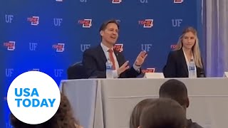 Sen Ben Sasse faces student protests over UF presidency  USA TODAY [upl. by Aiekan]