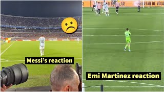 Messis reaction after he almost scored from Corner kick  Emi reaction when Messi hit post freekick [upl. by Iolande66]