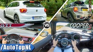 VW Polo GTI 2019 vs 2019 MINI Cooper S  ACCELERATION TOP SPEED amp AUTOBAHN POV by AutoTopNL [upl. by Ytinirt]