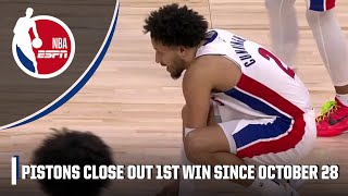 Pistons SNAP their 28game losing streak  NBA on ESPN [upl. by Adnerb]