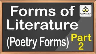 Forms of Literature  Poetry Forms  Part II [upl. by Aicittel]