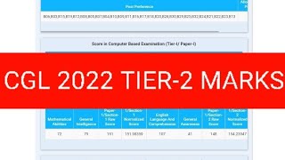 ssc cgl 2022 tier2 raw amp normalized marks Dest and computer score [upl. by Mauricio626]