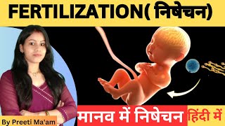 Fertilization in Hindi  Human Reproduction  Class 12 Biology  By Preeti mam [upl. by Eilyac]