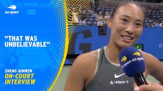 Zheng Qinwen OnCourt Interview  2024 US Open Round 4 [upl. by Griffin]