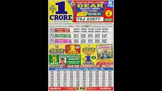 Dear lottery result today 20092024 800 pm [upl. by Sucram]