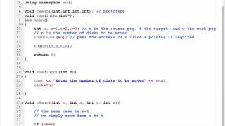 Towers of Hanoi using recursion and pointers [upl. by Sundin373]