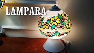 Lampara de imitación tiffany reciclando  IMITATION TIFFANY LAMP [upl. by Lamarre]