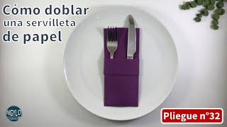 Cómo doblar una servilleta de papel con bolsillo central para cubiertos  Decorar la mesa [upl. by Yatzeck]