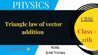 TRIANGLE LAW OF VECTOR ADDITION  CBSE CLASS 11  PHYSICS [upl. by Boser]