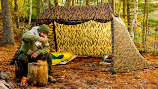 Hot Tent Solo Bushcraft Camping [upl. by Oina103]