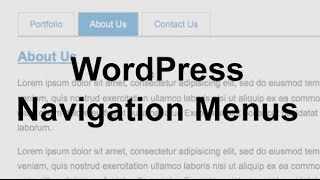 WordPress Navigation Menus Theme Development [upl. by Michaud]