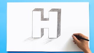 3D Letter Drawing  H [upl. by Satsoc]