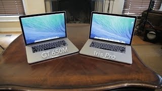 Ultimate 15quot MacBook Pro Retina Showdown GT 650M vs Iris Pro Early vs Late 2013 [upl. by Abih]