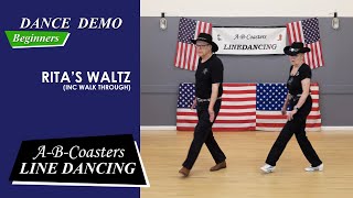 RITAS WALTZ  Line Dance Demo amp Walk Through [upl. by Yddeg]