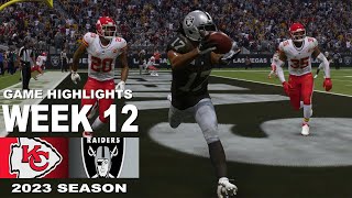 Kansas City Chiefs vs Las Vegas Raiders  NFL 2023 Week 12 [upl. by Melamie638]