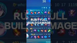 RUBY BUILD DAMAGE mobilelegends [upl. by Salina]