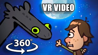 360º VR The Ultimate “How To Train Your Dragon” Recap Cartoon Toothless Dancing [upl. by Atinele508]