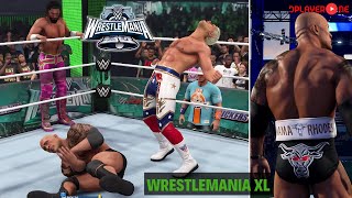 The Rock amp Roman Reigns vs Cody Rhodes amp Seth Rollins WrestleMania 40  WWE 2K24 wrestlemania 🔥 [upl. by Enayr]