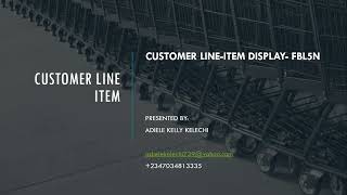 SAP CUSTOMER LINE ITEM DISPLAY ANALYSIS [upl. by Arriaet778]