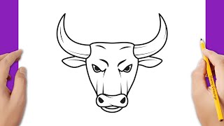 How to draw a bull easy  How to draw an ox easy [upl. by Teyugn]