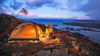 Winter Camping In Snow On Mountain Top [upl. by Kuehnel712]