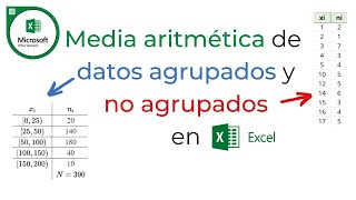 Media Aritmetica en Excel  Datos discretos y agrupados [upl. by Yelac592]