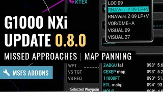 MSFS G1000 NXi Update 080  Missed Approach Procedures  Map Panning  More RNAV Approach Types [upl. by Uzia]