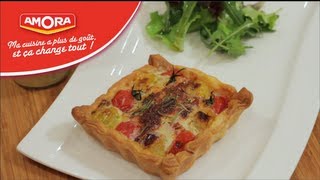 Tarte duo à la tomate revistée au crottin de chèvre et tomates cerise  750g [upl. by Aramaj]